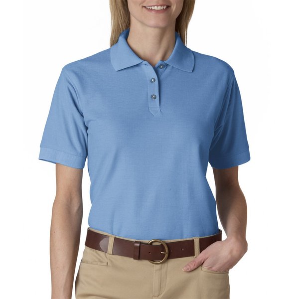 Ultraclub Ladies Whisper Pique Short Sleeve Polo Shirt, CORNFLOWER, 2XL