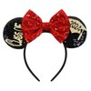 WOVOWOVO Graduation Mouse Ears Headbands for Women Girls Sparkle Bow Hairband for for Graduates Cosplay Costume Party Decorations Gifts Hair Accessory