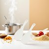 2Pcs White Reusable Plastic Texture Rice Paddle Spoon Rice Scoop Kitchen Toolwhite And Exquisite Workmanship Serving Utensils,Serving Spoons Heat Resistant Rice Cooker Spoon