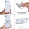 WLLHYF 4 PCS Butterfly Cell Phone Ring Holder Zinc Alloy Cute 360°Rotation Metal Finger Pattern Painted Universal Phone Ring Holder Compatible for All Smartphone