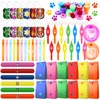 75PCS Dog Paw Party Favors Dog Paw Print Party Supplies Puppy Patrol Theme Pack Include Slap Bracelets、Paw Print Bubble Wands、Paw Stampers 、Punch Balloons、DIY Acrylic Keychain、Sticker、Goodie Bags