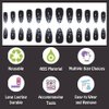 ANDGING Black Press on Nails Almond Short Medium Fake Nails Glue on Nails with Dots Leopard Design 24Pcs Manicure Acrylic Women False Nails with Glue Gel Stick on Nail for Wedding KLW668D