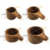Lyellfe Set of 4 Acacia Wood Measuring Cups, Stackable Kitchen Measure Tool with Handle, Baking and Cooking Measuring Set, Handcrafted with Polish Finish, 4 Size