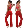 BUBBLELIME 29"/31"/33"/35" 4 Styles Women's Bootcut Yoga Pants Tummy Control - Back Pockets_Scarlet L_31" Inseam