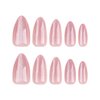 Almond Press on Nails Medium Fake Nails Pink False Nails with Designs Glitter Glossy Full Cover Acrylic Glue on Nails Artificial Stick on Nails Press ons for Women Manicure 24Pcs