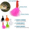 Jig Heads for Fishing Crappie Jig Head Marabou Feather Jig Lures Round Ball Head Jig Hooks Hair Jig Bait for Bass Trout Walleye Panfish 1/8oz 1/16oz 1/32oz (Mix Size-20pcs)