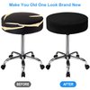 HFATMOS Black Bar Stool Covers Round, 2 Pcs High Stretchy Circle Stool Cover, Soft & Easy to Clean Chair Seat Slipcover Fit for Stool of Dia 14-17 Inch
