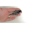 Generic Medium black and silver metal crystal rectangle shaped hair pin alligator clip
