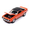 Round 2 1969 Chevy Camaro Hugger Orange with White Stripes Limited Edition to 2496 Pieces Worldwide Hobby Exclusive Series 1/64 Diecast Model Car by Johnny Lightning JLSP376