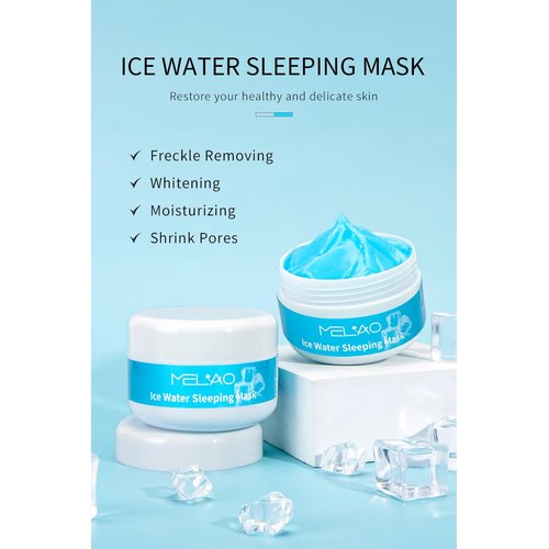 Fowerher Ice Water Sleeping Mask with Coconut Oil & Dandlion Leaf Oil - Brighten and moisturizes facial skin, Boost Hydration, Squalane