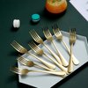 Gold Dinner Forks of 12, Berglander 7.9" Stainless Steel Titanium Shiny Gold Plating Fork Set, Forks And Spoons Silverware, Golden Table Forks Set Sturdy And Dishwasher Safe