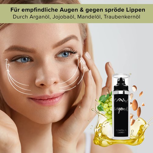 RAU beyond Active Eye & Lipcream (1.01 Fl.oz) - Organic moisturizer for lips and eyes - Against dryness, puffiness, wrinkles & crow´s feet - Anti-Aging Eye Cream - Lip-Cream for chapped lips