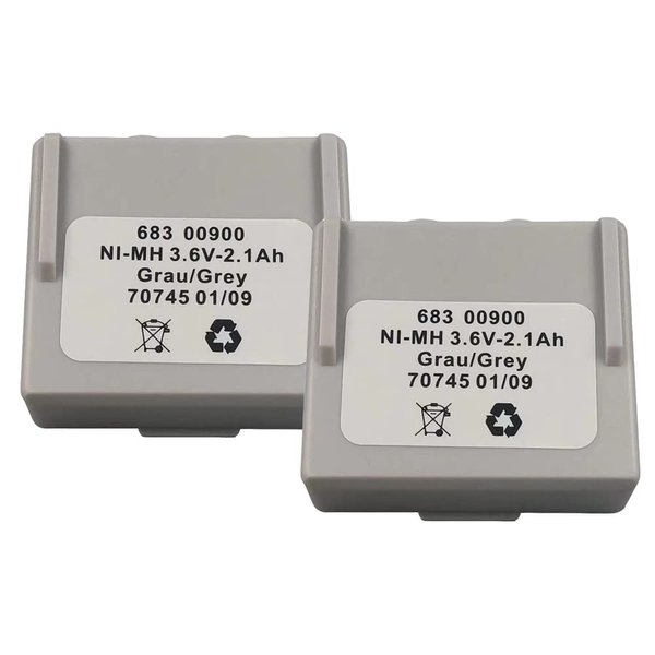 WELLVEUS 68300900 Rechargeable Battery 3.6V-2.1Ah Ni-MH Grau/Grey Battery for HETRONIC Remote Control(Pack of 2)