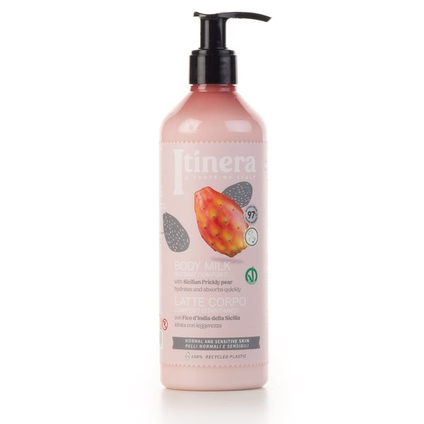 Itinera Instant Comfort Body Milk with Sicilian prickly pear (12.51 fl oz) - Normal and Sensitive Skin - Vegan Friendly - 97% Natural Origin Ingredients