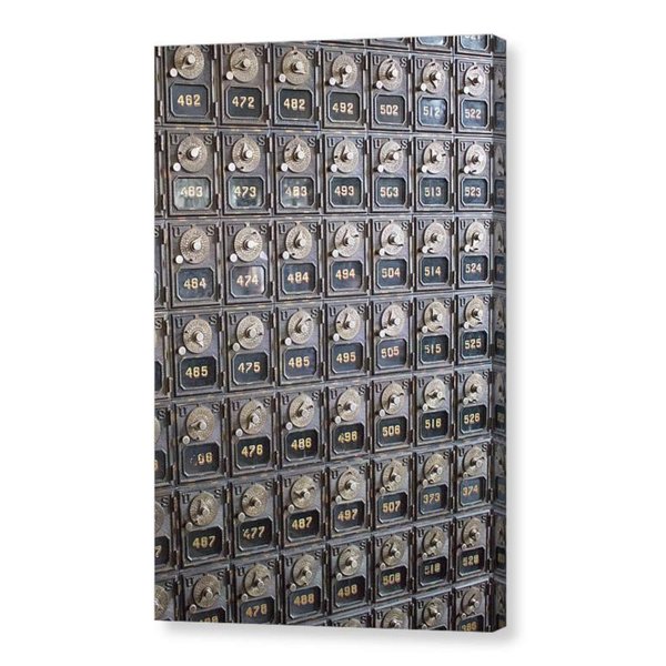 Historic Metal Post Office Boxes Geometric CANVAS Print Rustic Wall Art USPS Antique Mailboxes Steilacoom Washington Travel Photography Ready to Hang