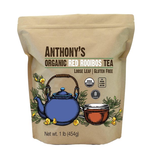 Anthony's Organic Red Rooibos Loose Leaf Tea, 1 lb, Gluten Free, Non GMO, Non Irradiated, Keto Friendly