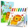 TECJOE Paint with Water Coloring Books for Toddlers, A to Z 26 Pages Animal Watercolor Paint Set with 3 Brushes, Mess Free Painting Activity for Kids Ages 4 5 6 7 8, Christmas Gifts Arts & Crafts Toy