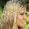 Casdre Sequin Head Chain Gold Headpiece Hair Chains Festival Costume Headband Hair Accessories for Women