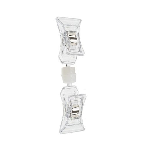 Source One Premium Clip-on Sign Holder with Rotating Joint for Chalkboard and Price Tags (12 Pack, Clear)