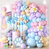 Blue Balloon Garland Arch Kit, Pastel Pink Blue Purple Yellow White Apricot Dog Balloons with Dog Bone Foil Balloon for Kids Girl Puppy Dog Paw Party Decorations Baby Shower Cartoon Party Supplies