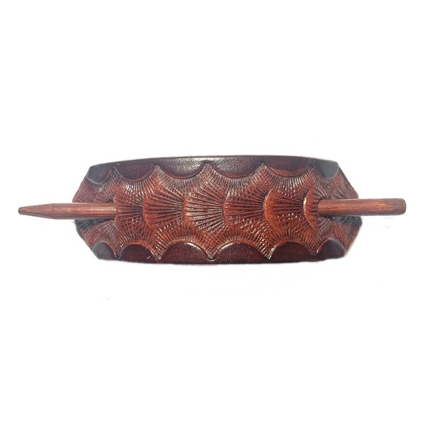 LEATHER PONYTAIL BARRETTE, HAIR BARRETTE, PONYTAIL HOLDER, HAIR CLIP, HAIR ACCESSORIES, PONYTAIL CLIPS - 5 GREAT COLORS - BT 2021