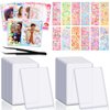 Gueevin 50 Pcs Kpop Card Sleeves Set Including 25 Pcs Idol Photocard Protector 2.6 x 3.7 in Hard Clear Card Holder and 24 Sheets Ribbon Stickers with Tweezer for Photocard Album Cards DIY(Cute)