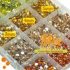 qiipii Resin Rhinestones for Crafting 3mm 4mm 5mm 4 Color Yellow Champagne Golden Orange Flatback Crystal Resin Gems Stones Bulk Non-Hotfix Crystals Diamonds for Nails Face Makeup Tumblers DIY Crafts