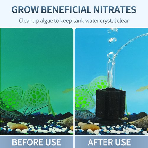 Pawfly Aquarium Sponge Filter, Small Fish Foam Filter with Tubing Suction Cup Check Valve Connector and Control Valve Accessories for Betta Fry Shrimp Tiny Fish Tank up to 10 Gallons