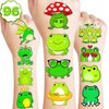 102 PCS Frog Temporary Tattoos Birthday Party Decorations Favors Supplies Decor Green Frog Princess Reptile Stickers For Teacher Boys Girls Gift School Prizes Rewards