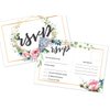 50 RSVP Cards, Blank, No Envelopes Required, Flowers Printing Floral, Wedding, Rehearsal, Bridal Shower Invitation Save The Date A2