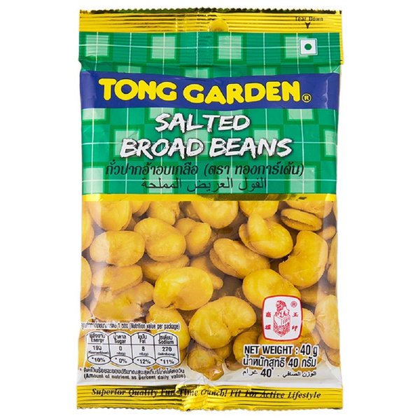 TONG GRADEN BRAND, Salted Broad Beans, Crispy baked beans 40g X 6 Packs