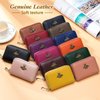 imeetu RFID Credit Card Holder, Small Leather Zipper Card Case Wallet for Women(Black)