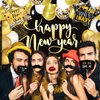 New Years Eve Party Supplies 2025, 2025 New Year Party Decorations for NYE Happy New Year Decorations 2025 with 40 Inch 2025 Balloons, Backdrop for New Years Eve Party Supplies Decorations