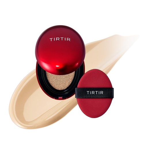 [*Mini Size*] TIRTIR Mask Fit Red Cushion Foundation | Long-Lasting, Lightweight, Buildable Coverage, Semi-Matte Finish, Korean Cushion Foundation (#21W Natural Ivory, 0.15 Fl Oz)