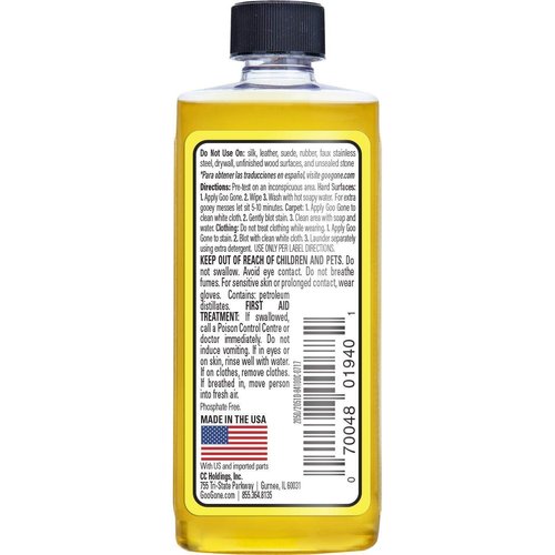 Goo Gone Original - 2 Ounce - Surface Safe Adhesive Remover Safely Removes Stickers Labels Decals Residue Tape Chewing Gum Grease Tar - Pack of 6