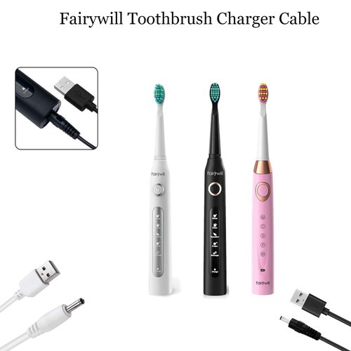 Charger Cable Replacement for Fairywill/Dnsly/Initio/Vekkia Electric Toothbrush, USB Charging Cord 3 ft (2-Pack)