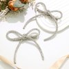 AOREAS 2PCS Bow Hair Clips Rhinestone Bowknot Clips Crystal Hair Pieces for Women Vanlentine Mothers' Day Party Halloween, Beige
