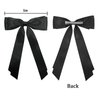 Fodofodo Hair Bows for Women,Bow Hair Clips,Satin Hair Ribbon Bow,Tassel Ribbon Bowknot With Long Tail,Ponytail Holder,Metal Clips Hair Bow Accessories for Women Girls (Black)