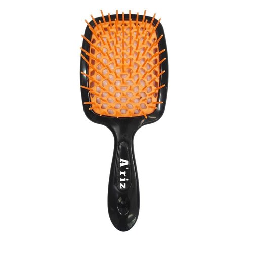 A'riz Hair Comb Hollow Teeth Design, made to detangle hair, prevent pulling or snagging of hair, making it suitable for all hair types, including thick or curly hair. (Orange)