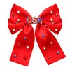 Vokone 4th of July Hair Bows for Women Girls Big Jeweled Red White Blue USA Hair Bow Clips Patriotic Fourth of July Independence Day Accessories Party Favors USA Red