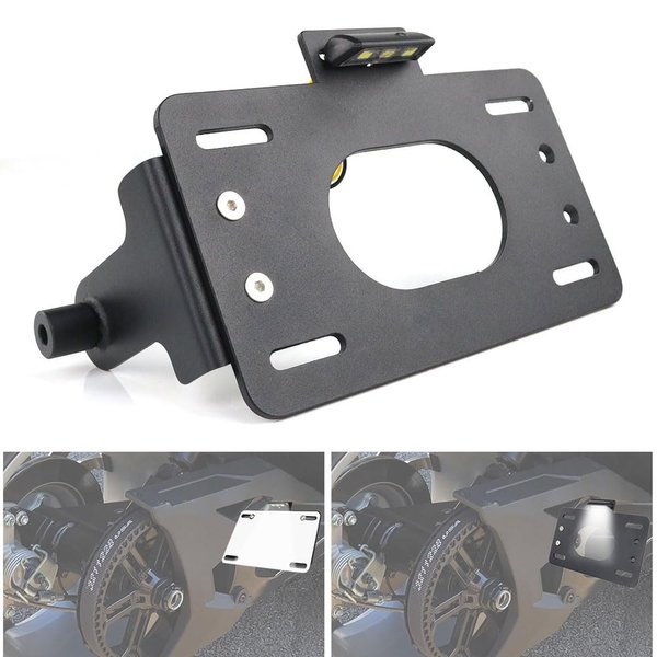 REARACE LED Swingarm License Plate Relocator Kit Compatible with Polaris Slingshot SL LE/Base 2015-2017, Slingshot SL 15-23/SLR 17-23/SLR LE 2018/R 20-23/R LE 2021/GT 2019/GT LE 18-20/S 18-23