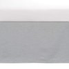 Lush Decor Baby Printed Linen Textured Solid Crib Skirt, Gray 52"L x 28"W + 16" Drop