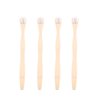 HEALLILY Tongue Cleaner Scraper Bamboo Tongue Brush for Adults Toothbrush Oral Deep Cleaning 4pcs (White)