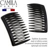 Camila Paris CP2953 French Hair Side Comb, Small, Black, French Twist Hair Combs Decorative, Strong Hold Hair Clips for Women Bun Chignon Up-Do Styling Girls Hair Accessories, Made in France