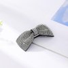Fdesigner Crystal Bows Hair Clip Silver Rhinestones Bowknot Hair Pins Wedding Bride Party Hair Barrette for Women (Silver)