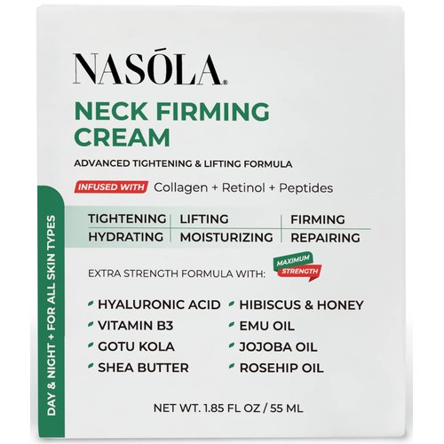 Nasola Neck Firming Cream with Retinol Collagen & Hyaluronic Acid Lifting - Turkey, Saggy Neck Tightener, Skin Tightening Cream, Anti Aging Moisturizer for Décolleté, 1.85 Fl Oz