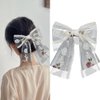 1pcs Bow Hair Clips for Women Girls Bowknot Hair Clip for Girls Daughter Lace Embroidery Flower Craft Hair Pins With Long Tail for Women Lady Bag Hair Accessories for Women Girls Ladies