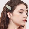 Vacaonio Minimalist Cloth Leaf Hair Barrette Clip Leaves Head Clip Headwear Embroidered Leaf Snap Clip Green Leaf Side Hair Clip Plant Hairclips Decorative Hair Accessories for Women and Girls