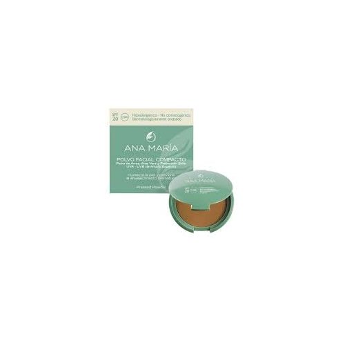 Ana Maria Maquillaje Cosmeticos | Polvo Facial Compacto Arroz Aloe Vera FPS 20 UVA | Make up Pressed Powder SPF 20 0.5oz-14gr (Marron | Brown (30))