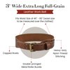 Style n Craft - 3" Wide Extra Long Full-Grain Leather Work Belt, Durable and Rugged Belt, Dark Tan (98439)